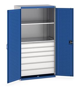 Bott Cupboard 1050Wx650Dx2000mm H - 6 Drawers & 2 Shelves Bott 1050mm wide x 650mm deep pre Kitted cupboards with Shelves Drawers or Eurocontainers 51/40021113.11 Bott Cupboard 1050Wx650Dx2000mm H 6 Drawers 2 Shelves.jpg